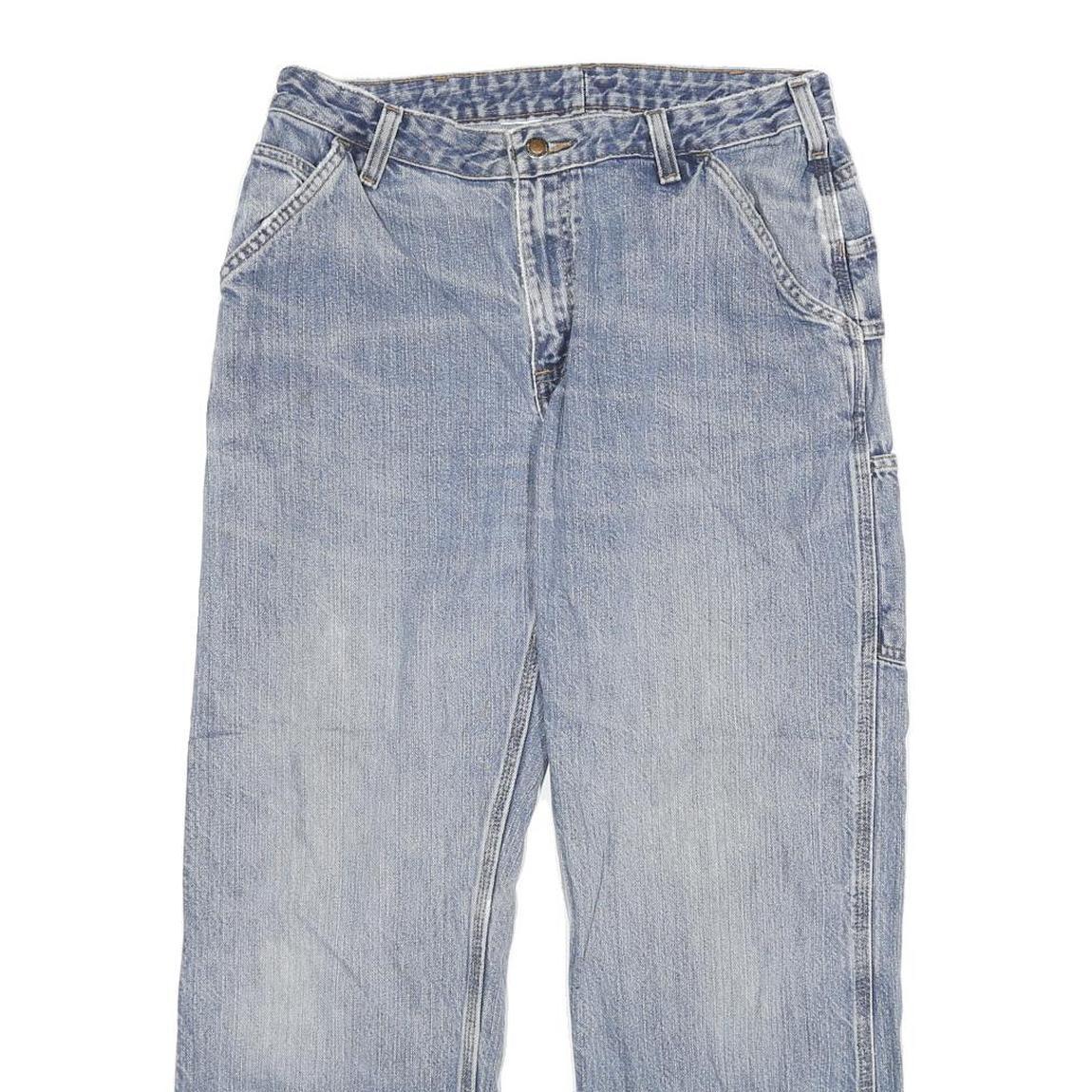 CARHARTT Mens Jeans Blue Regular Straight Denim Stone Wash W32 L29 Workwear