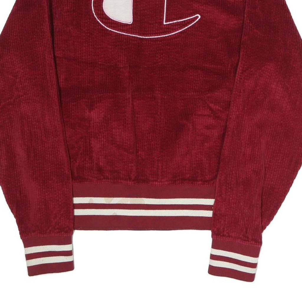 CHAMPION Mens Red Cotton Blend Crew Neck M Embroidered Logo Sweatshirt