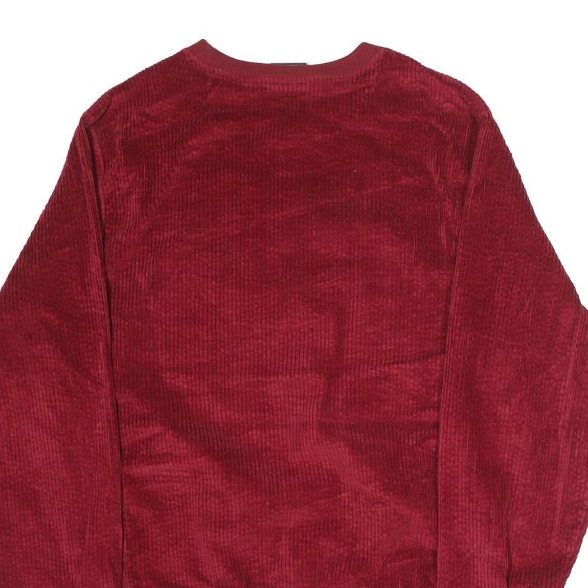 CHAMPION Mens Red Cotton Blend Crew Neck M Embroidered Logo Sweatshirt