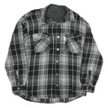 NATURE Mens Black & Grey Check Shirt XL Button Front Long Sleeve Casual
