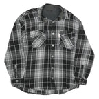 NATURE Mens Black & Grey Check Shirt XL Button Front Long Sleeve Casual