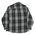 NATURE Mens Black & Grey Check Shirt XL Button Front Long Sleeve Casual