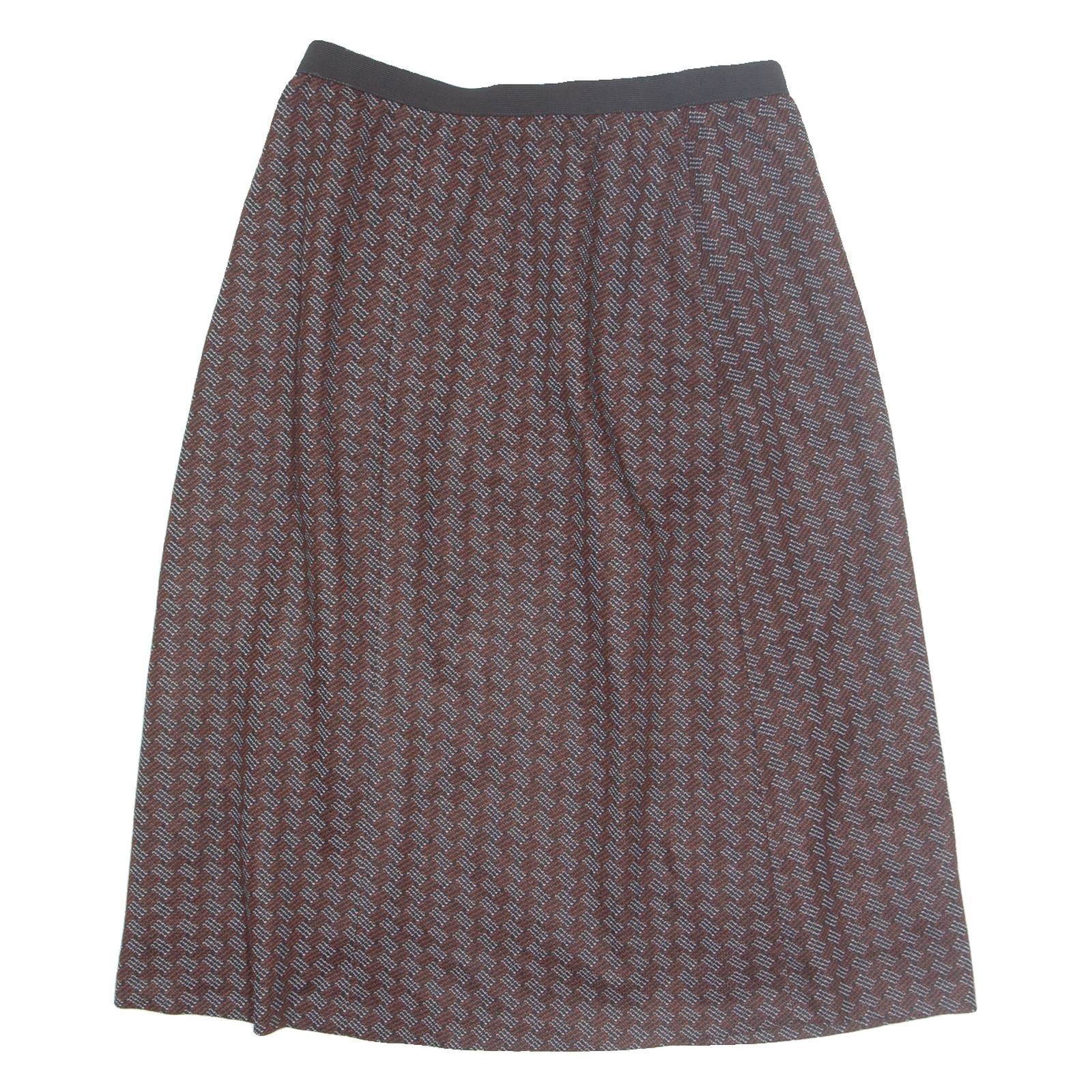 Womens Straight Skirt Orange Knee Length Chevron S