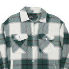 ZARA Womens Green & White Check Jacket M Polyester Blend Button Closure Casual
