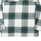 ZARA Womens Green & White Check Jacket M Polyester Blend Button Closure Casual