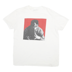 POETIC JUSTICE Mens White L Graphic T-Shirt Short Sleeve Crew Neck Cotton Blend