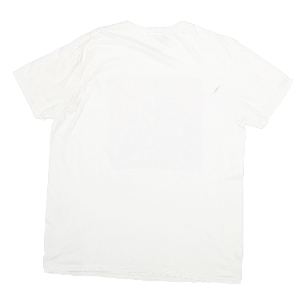 POETIC JUSTICE Mens White L Graphic T-Shirt Short Sleeve Crew Neck Cotton Blend