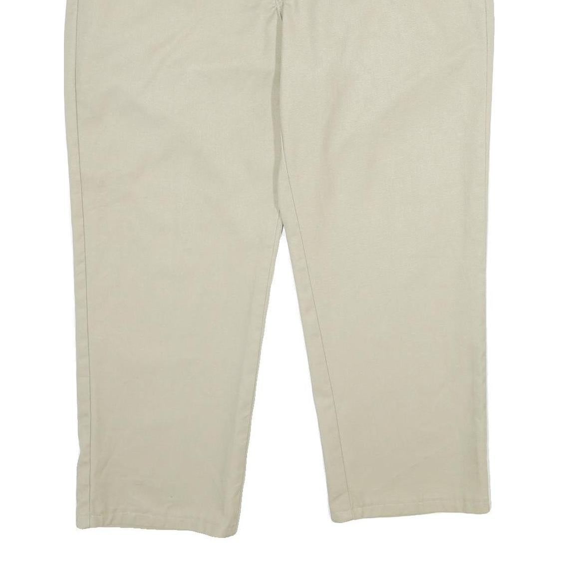 DICKIES Mens Polyester Blend Beige Regular Straight Trousers W40 L30 Workwear