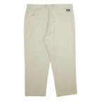 DICKIES Mens Polyester Blend Beige Regular Straight Trousers W40 L30 Workwear