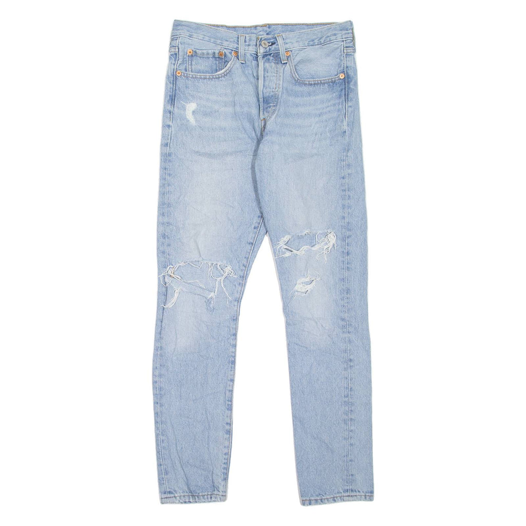 LEVI'S 501S Jeans Distressed Womens Blue Skinny Straight Stone Wash W26 L28