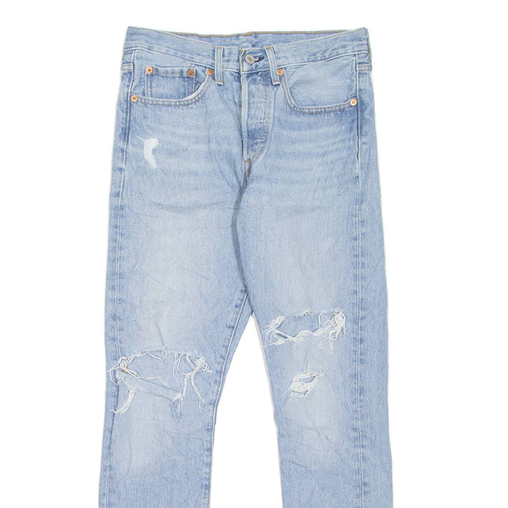 LEVI'S 501S Jeans Distressed Womens Blue Skinny Straight Stone Wash W26 L28