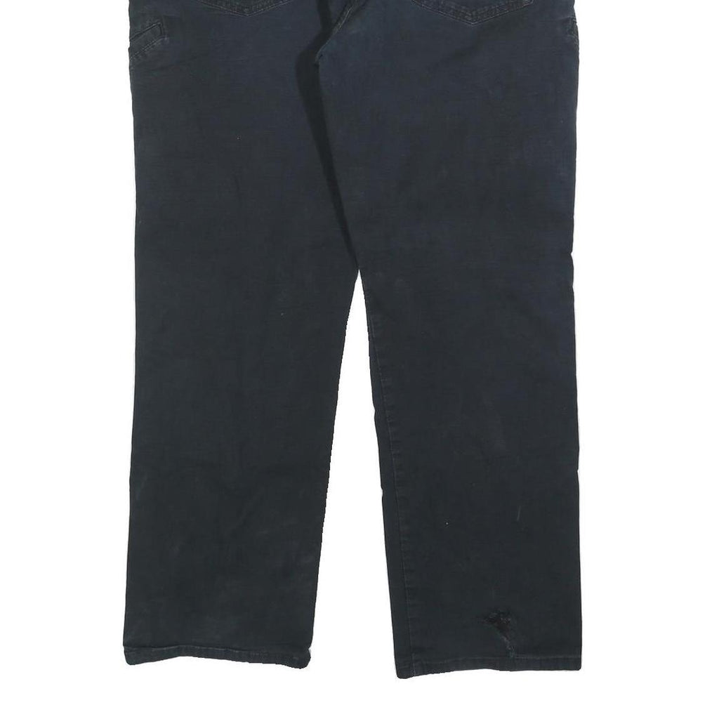 DICKIES Mens Cotton Blend Black Regular Straight Trousers W36 L30 Workwear Zip