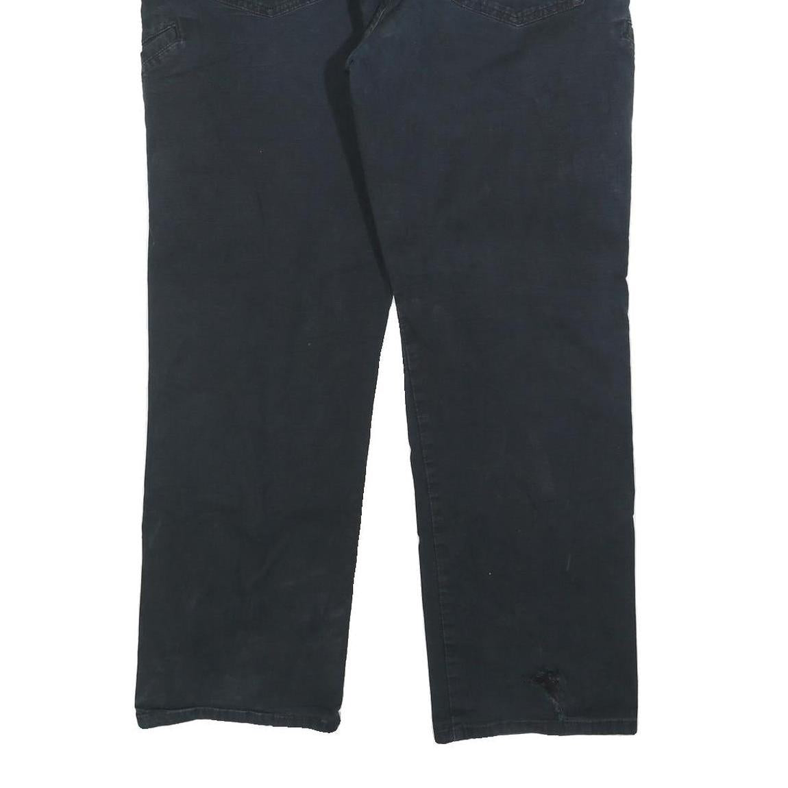 DICKIES Mens Cotton Blend Black Regular Straight Trousers W36 L30 Workwear Zip