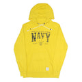 CHAMPION Mens Yellow United States Naval Academy Navy Crew Hoodie L Cotton Blend
