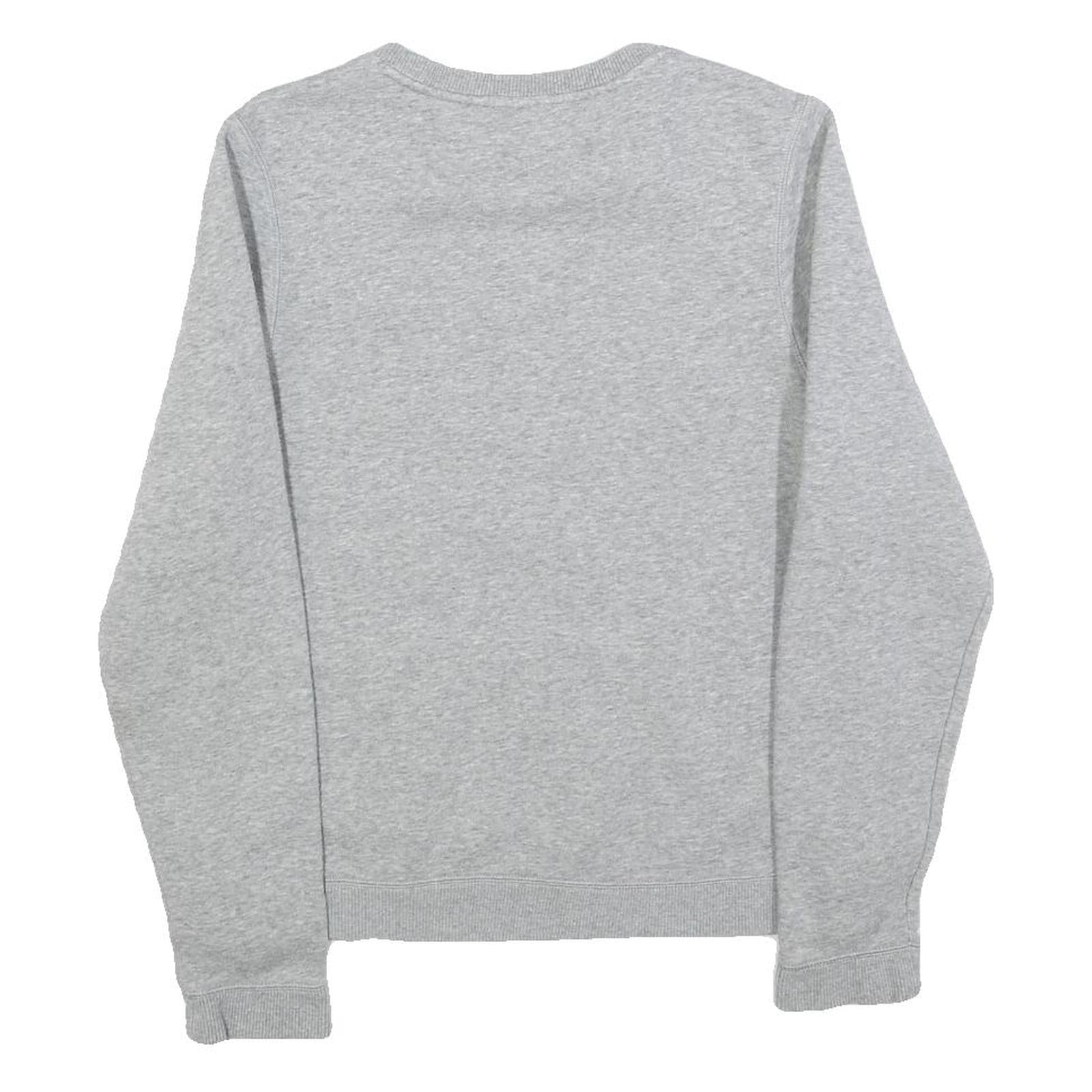 UNDER ARMOUR Womens Grey Sweatshirt Crew Neck S Pink Logo Casual Pullover