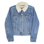 LEVI'S BIG E Womens Sherpa Lined Denim Jacket Blue XS