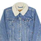 LEVI'S BIG E Womens Sherpa Lined Denim Jacket Blue XS