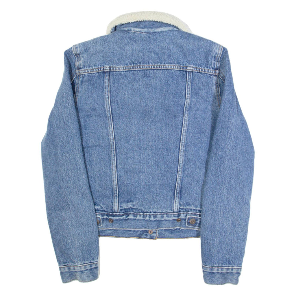 LEVI'S BIG E Womens Sherpa Lined Denim Jacket Blue XS