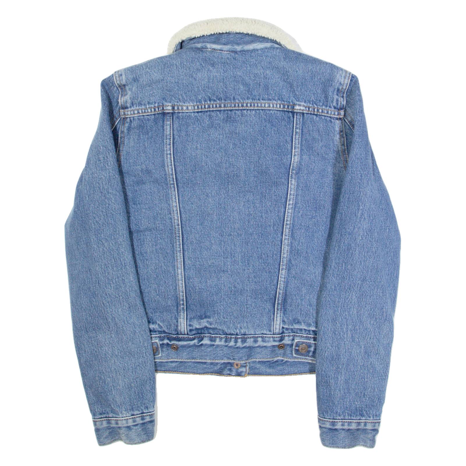 LEVI'S BIG E Womens Sherpa Lined Denim Jacket Blue XS