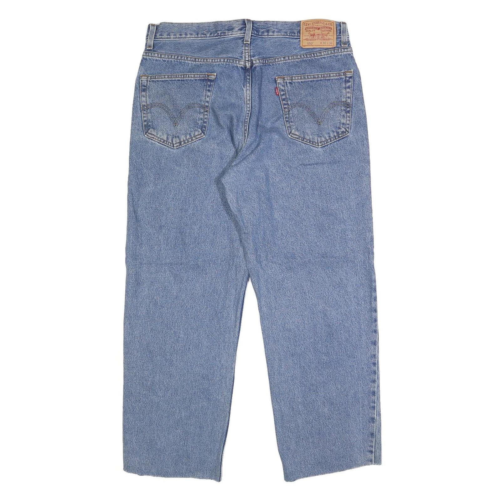 LEVI'S 550 Tapered Mens Jeans Blue Relaxed Tapered Denim Medium W36 L28 Classic