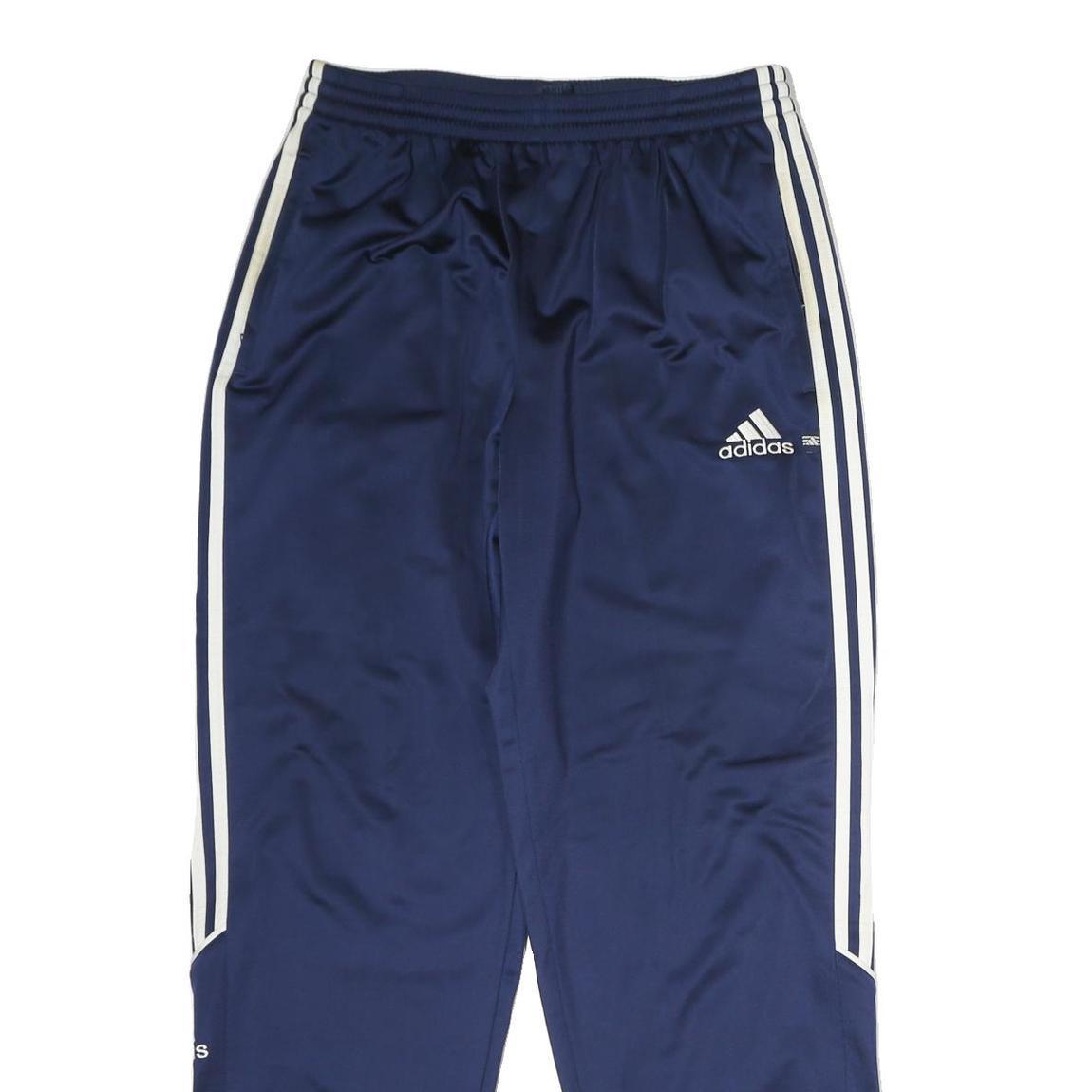 ADIDAS Mens Joggers Blue & White L W32 L30 Classic Tapered