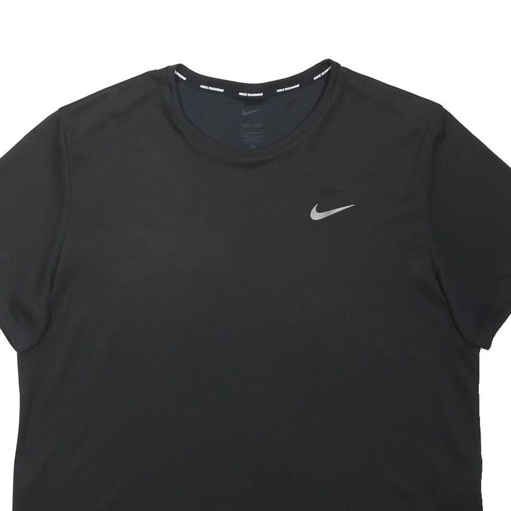 NIKE Mens Black Running T-Shirt L Short Sleeve Crew Neck Lightweight Sportswear