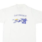 ONEITA Mens White Lady Zebra Softball Polo T-Shirt L Short Sleeve Crew Neck