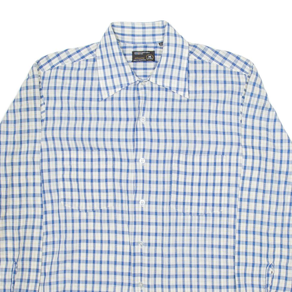 JCPENNEY Mens Shirt White Check Long Sleeve M