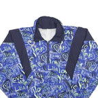 Mens Blue Navy Graffiti Printed Shell Jacket L Polyamide Casual Sportswear