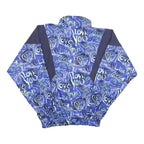 Mens Blue Navy Graffiti Printed Shell Jacket L Polyamide Casual Sportswear