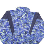 Mens Blue Navy Graffiti Printed Shell Jacket L Polyamide Casual Sportswear
