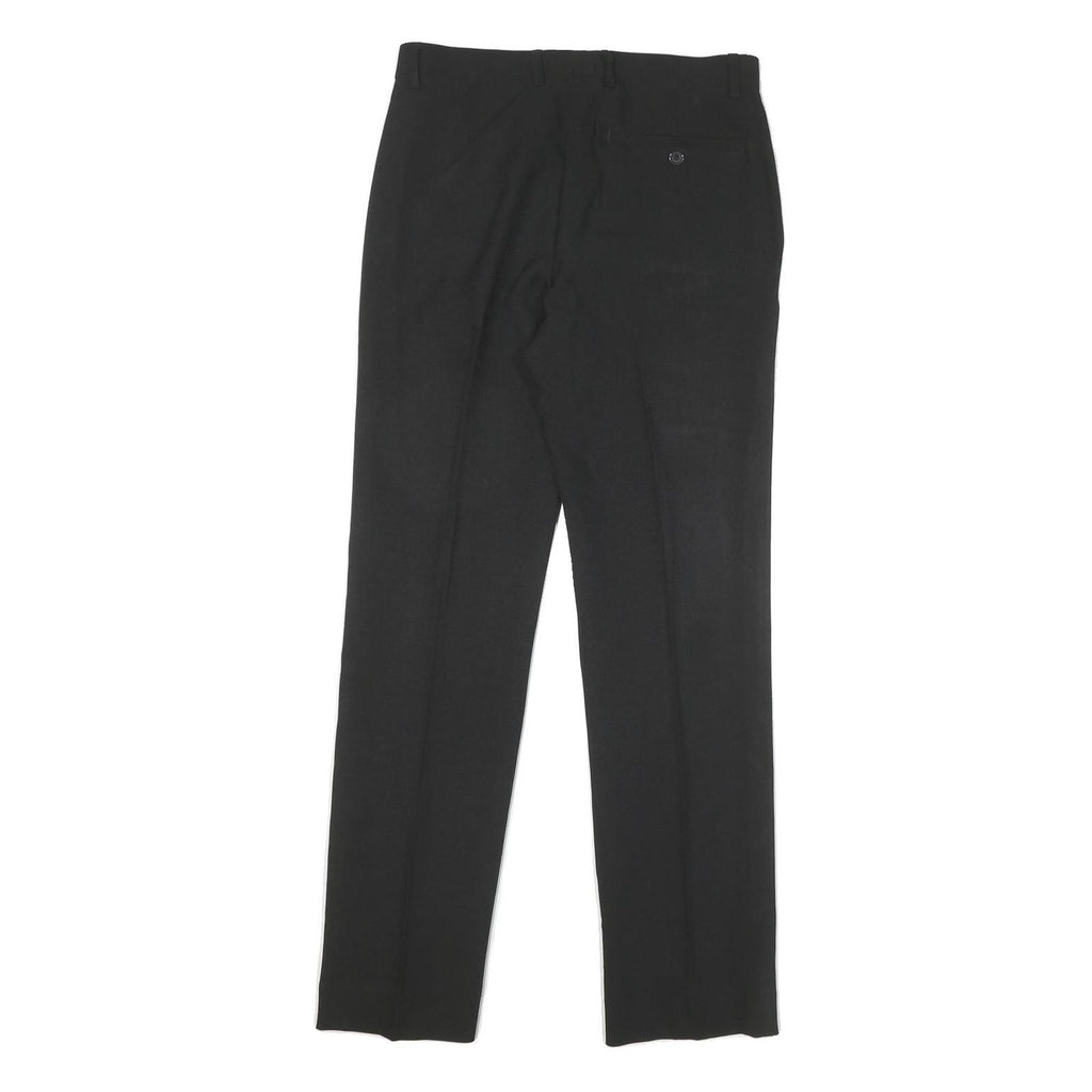 PEACOCKS Womens Black Regular Leg Trousers W28 L30 Smart Zip Closure