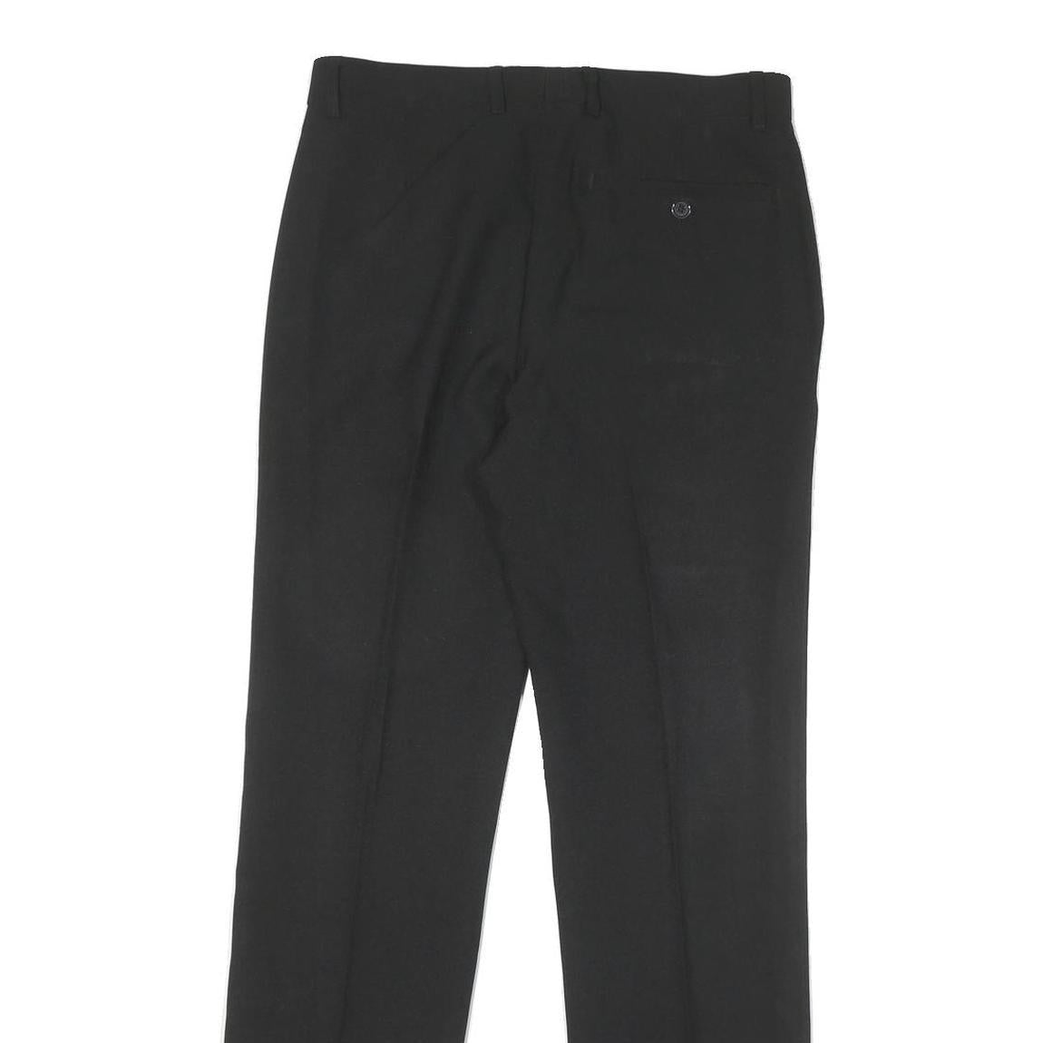 PEACOCKS Womens Black Regular Leg Trousers W28 L30 Smart Zip Closure