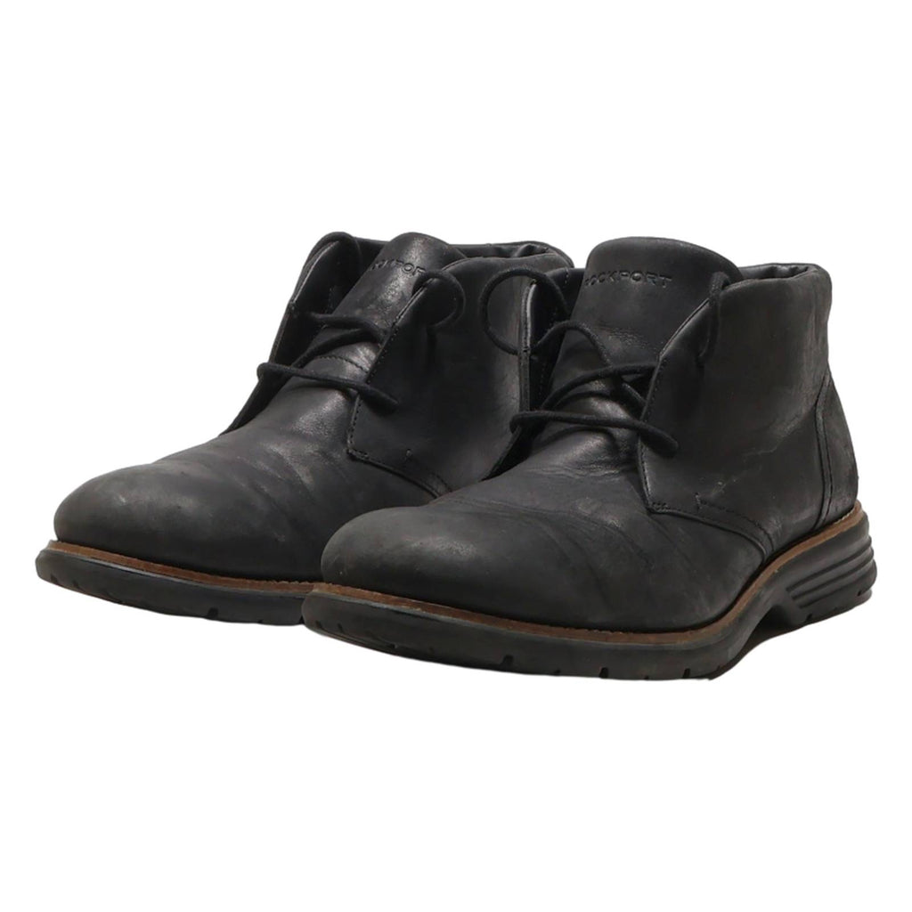 ROCKPORT Chukka Boots Black Leather Mens UK 10