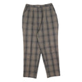 Womens Regular Fit Beige Grey Check Zip Trousers W26 L24 Classic Casual