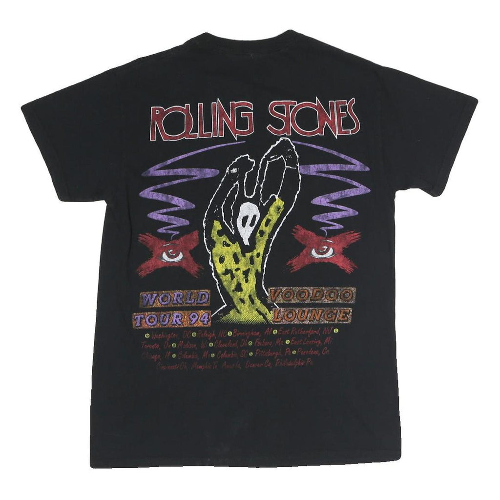THE ROLLING STONES Mens Black 1994 Voodoo Lounge Graphic T-Shirt M Crew Neck