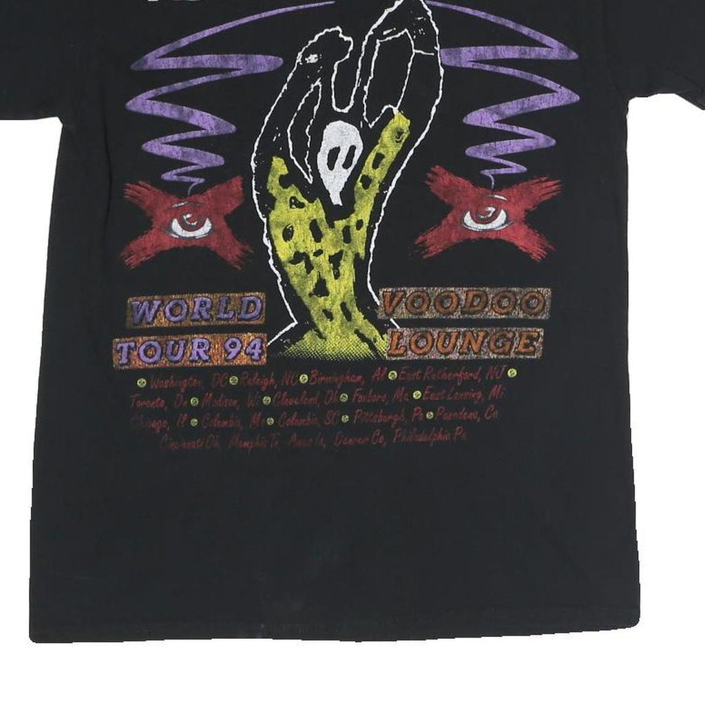 THE ROLLING STONES Mens Black 1994 Voodoo Lounge Graphic T-Shirt M Crew Neck