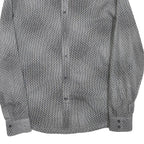 ARMANI EXCHANGE Mens Black Grey Cotton Blend Patterned Shirt L Long Sleeve