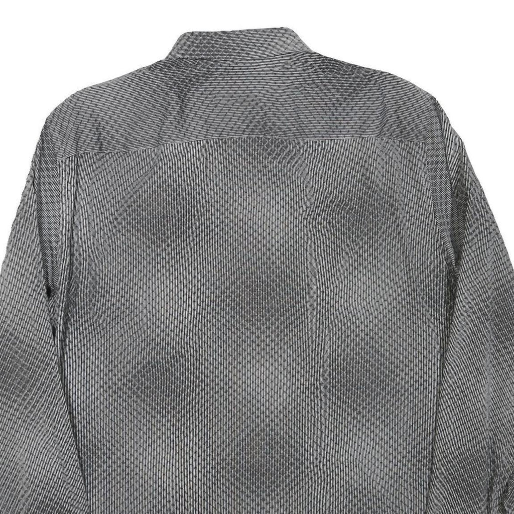 ARMANI EXCHANGE Mens Black Grey Cotton Blend Patterned Shirt L Long Sleeve