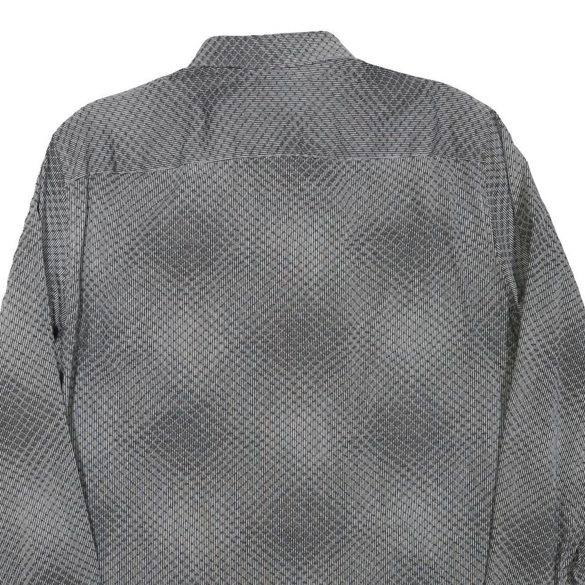 ARMANI EXCHANGE Mens Black Grey Cotton Blend Patterned Shirt L Long Sleeve