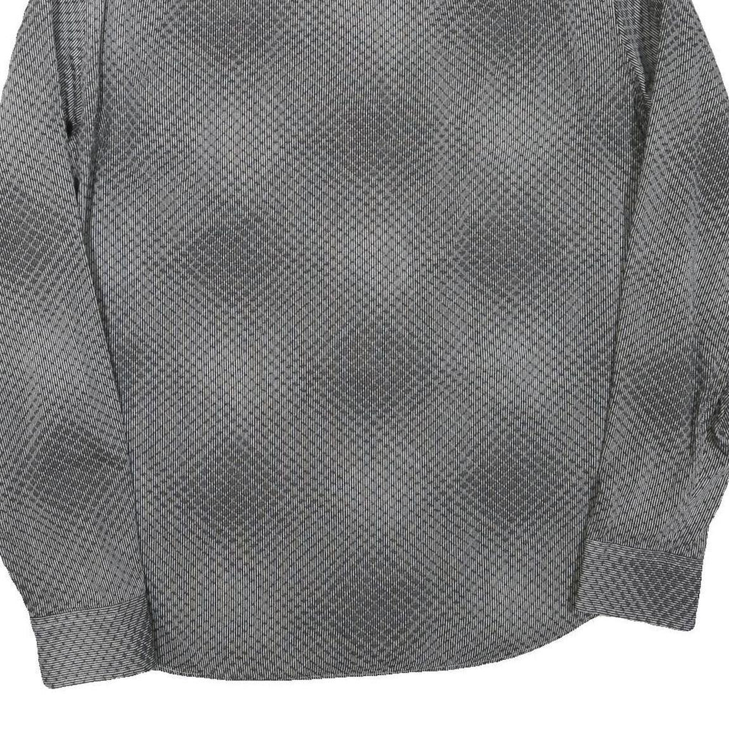 ARMANI EXCHANGE Mens Black Grey Cotton Blend Patterned Shirt L Long Sleeve