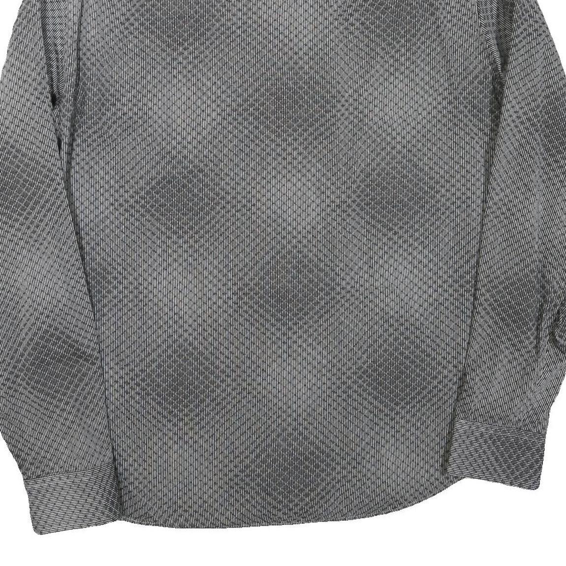 ARMANI EXCHANGE Mens Black Grey Cotton Blend Patterned Shirt L Long Sleeve