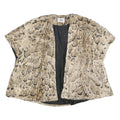 GILDA Womens Beige & Brown Animal Print Jacket L Polyester Blend Short Sleeve
