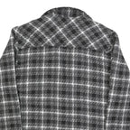 KARL KANI Mens Black & White Plaid Cotton Blend Button Jacket L Woven Casual