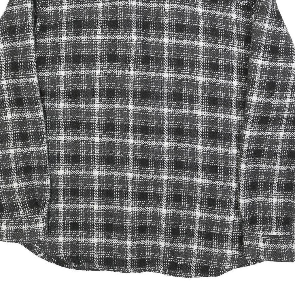 KARL KANI Mens Black & White Plaid Cotton Blend Button Jacket L Woven Casual