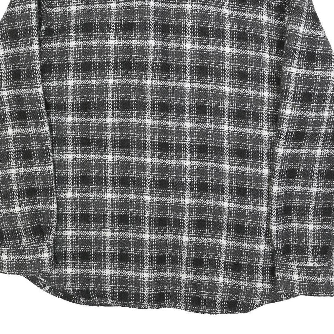 KARL KANI Mens Black & White Plaid Cotton Blend Button Jacket L Woven Casual