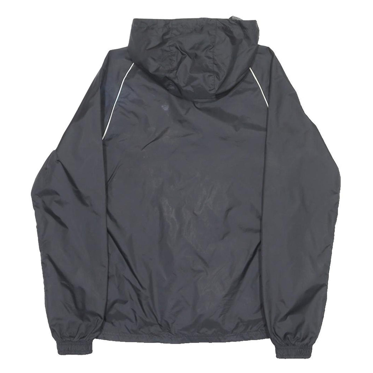 ADIDAS Mens Black Zip Hooded Jacket XL Polyester Plain Sportswear