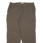 COLUMBIA Lined Womens Brown Regular Cargo Trousers W35 L29 Outdoor Zip Pocket