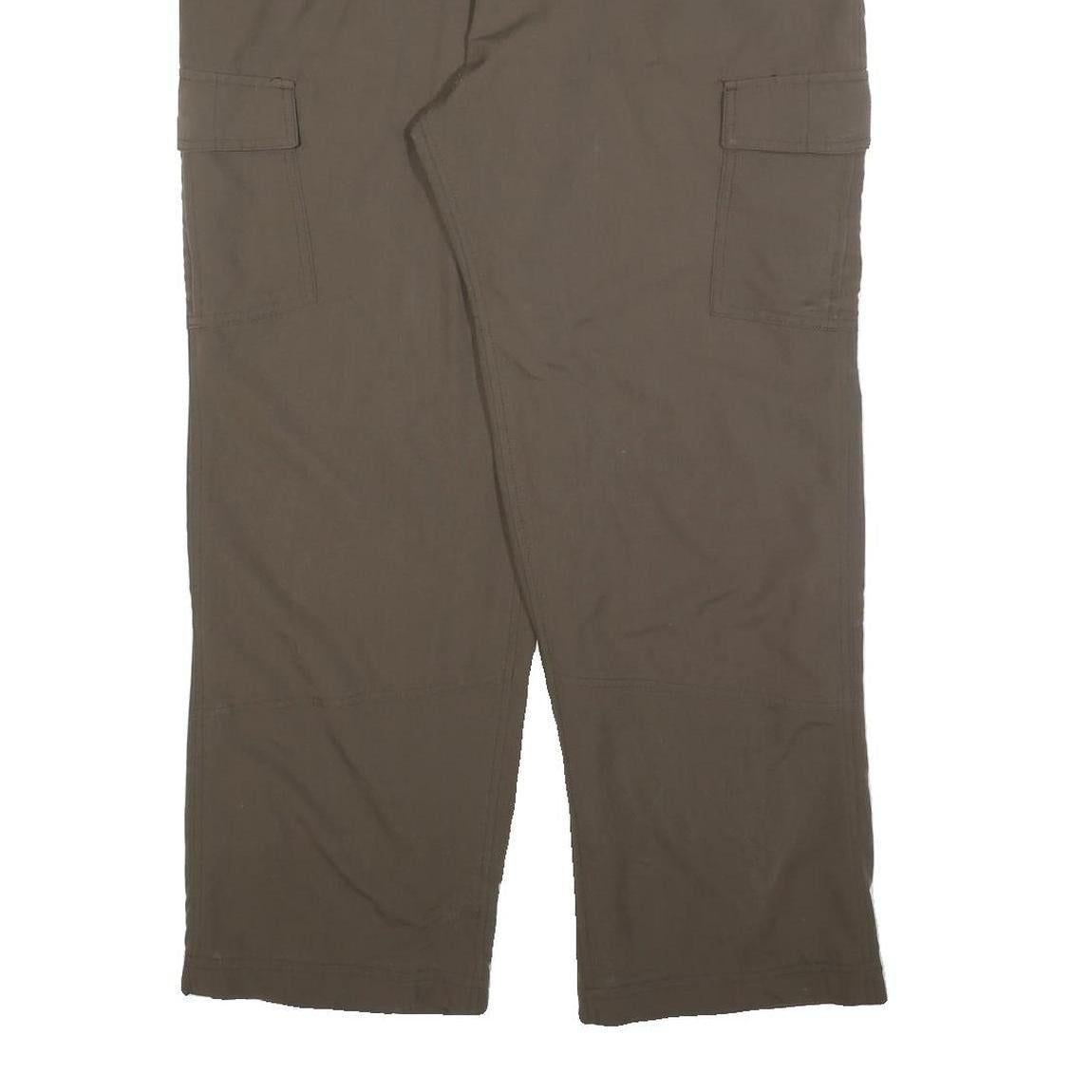 COLUMBIA Lined Womens Brown Regular Cargo Trousers W35 L29 Outdoor Zip Pocket