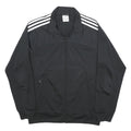 ADIDAS Mens Black & White Logo Zip Jacket M Polyester Track Sportswear